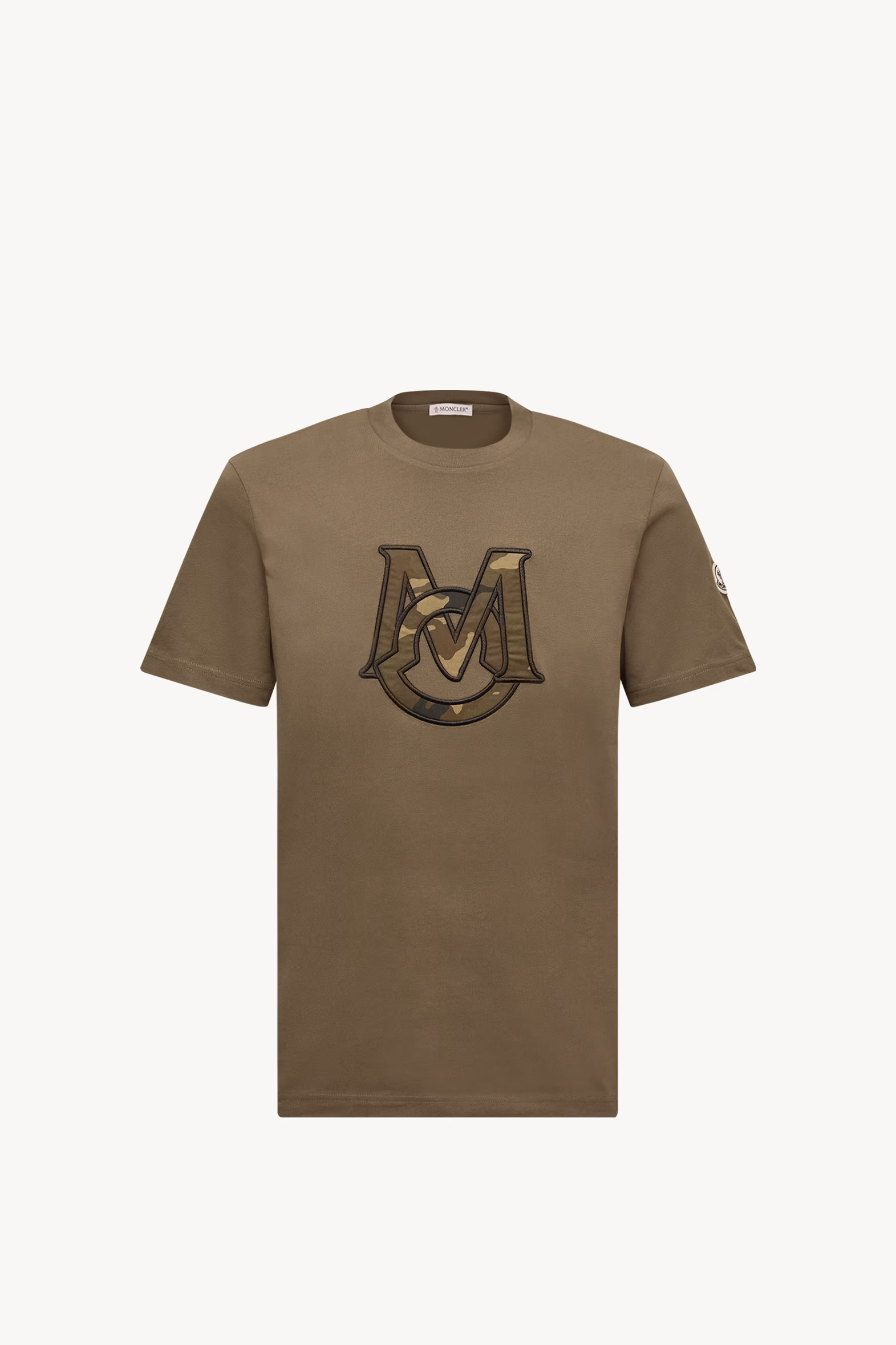 T-shirt en coton à monogramme Hommes Vert Olive Moncler 2
